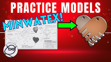 2D to 3D CAD PRACTICE MODEL-  SPECIAL EDITION! Free Drawing Exercise for 3D CAD users - MINWATEX