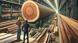 The giant wood factory operates at full capacity, processing wood into the most beautiful furniture
