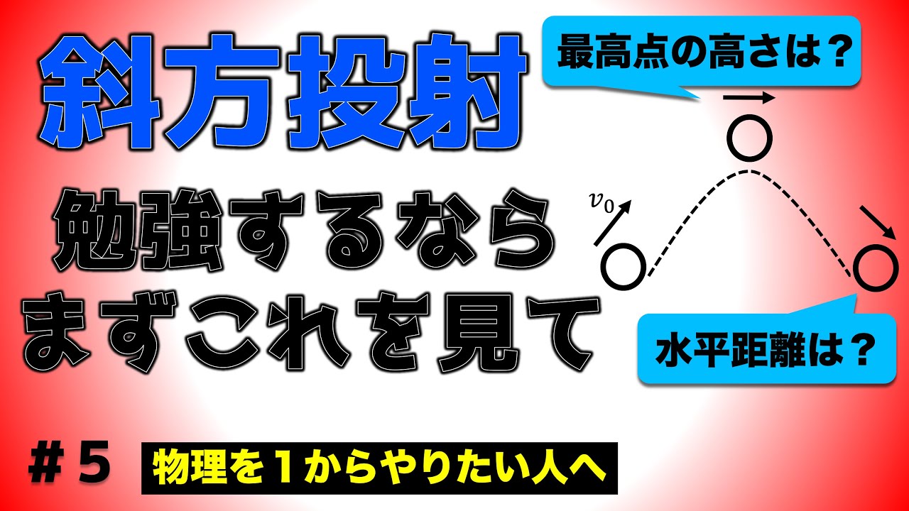 【斜方投射(放物運動)って何？】コレだけはおさえとこ！！ #5