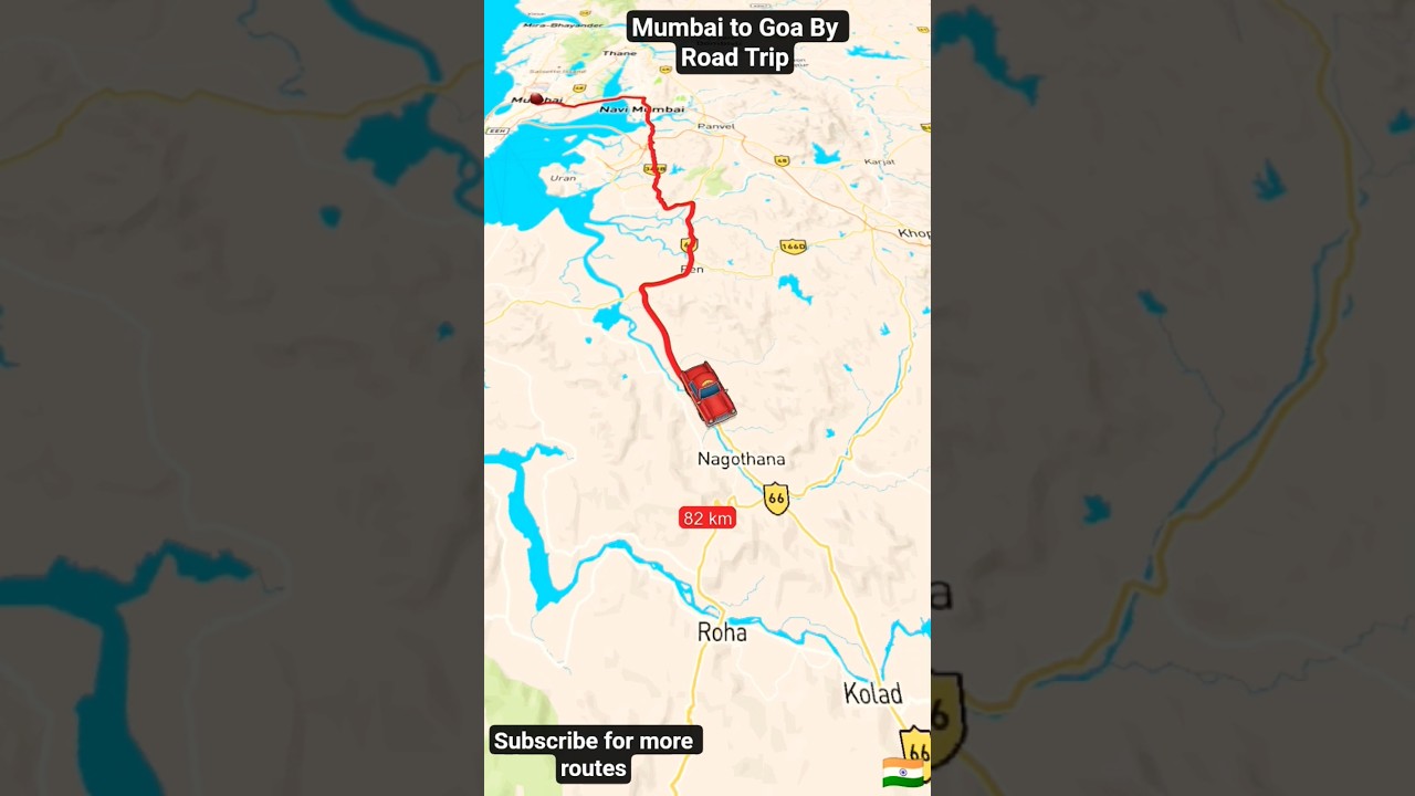 Mumbai to Goa trip by Road with kilometers 