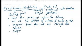 GCSE Fractional distillation column 6 marker