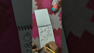 Practice makes progress!Filling my sketchbook with easy fruit doodles for daily drawing inspiration.