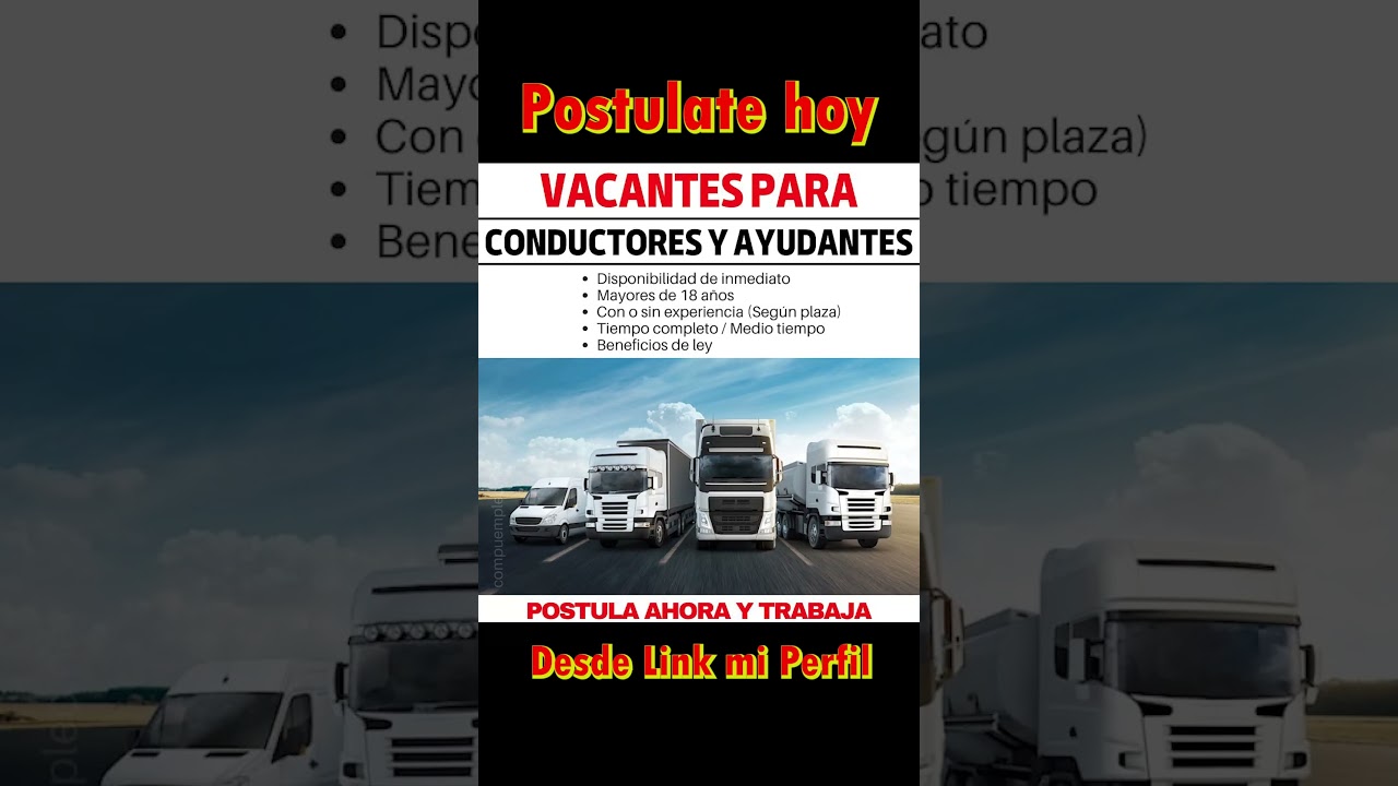 Aviso importa reconosida empresa requiere choferes conductores con o sin experiencia