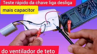 How to test the on/off switch of a ceiling fan and the capacitor using a digital multimeter