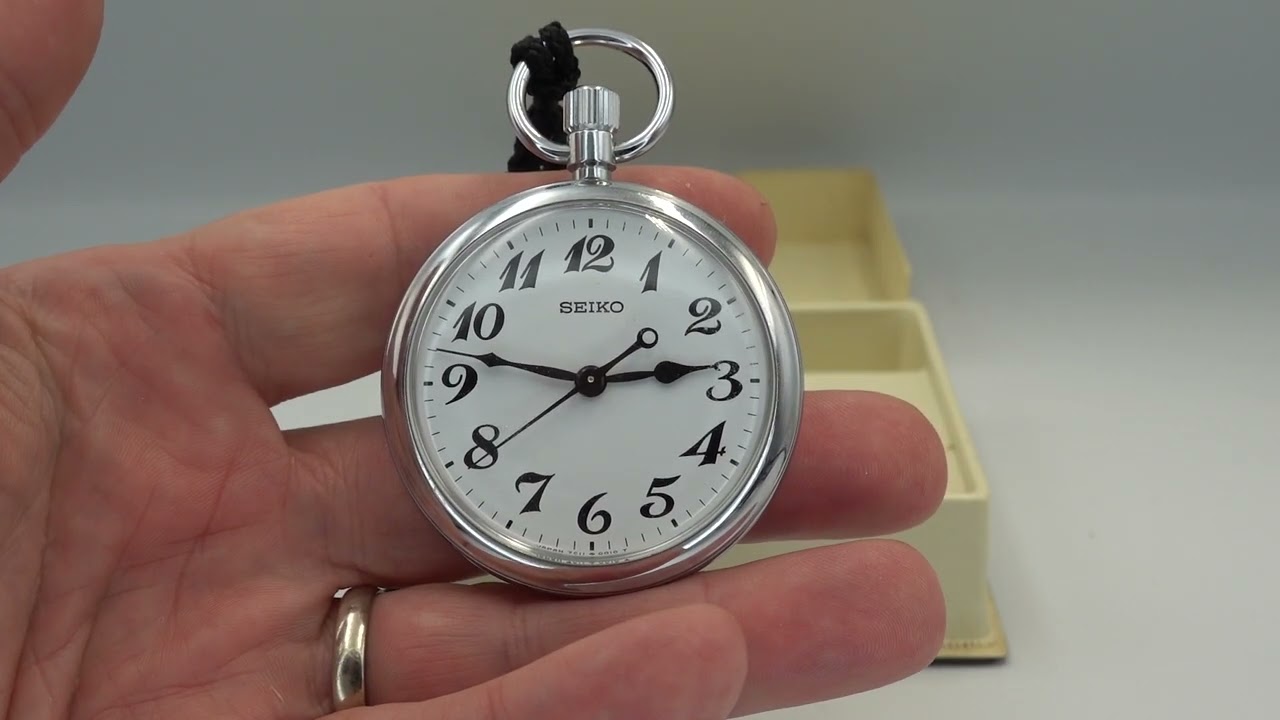 1986 Seiko Railroad pocket watch with box - inscribed for 100th