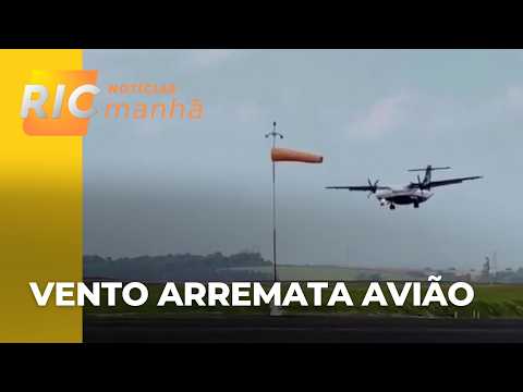 High winds force plane to go around twice during landing attempt; passengers departed from Curitiba