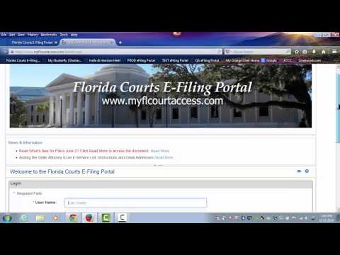 Florida Courts E-Filing Portal - Login Page