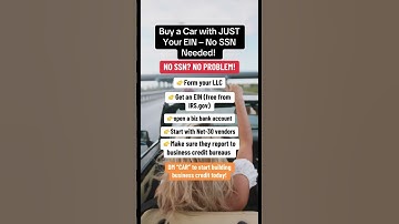 Buy a car with your EIN only. No SSN. Business credit is the key! #BusinessCredit #EINonly