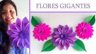 DIY - FLORES gigantes de papel / FLOR para decorar / paper flower / Muy Lindas 🌺