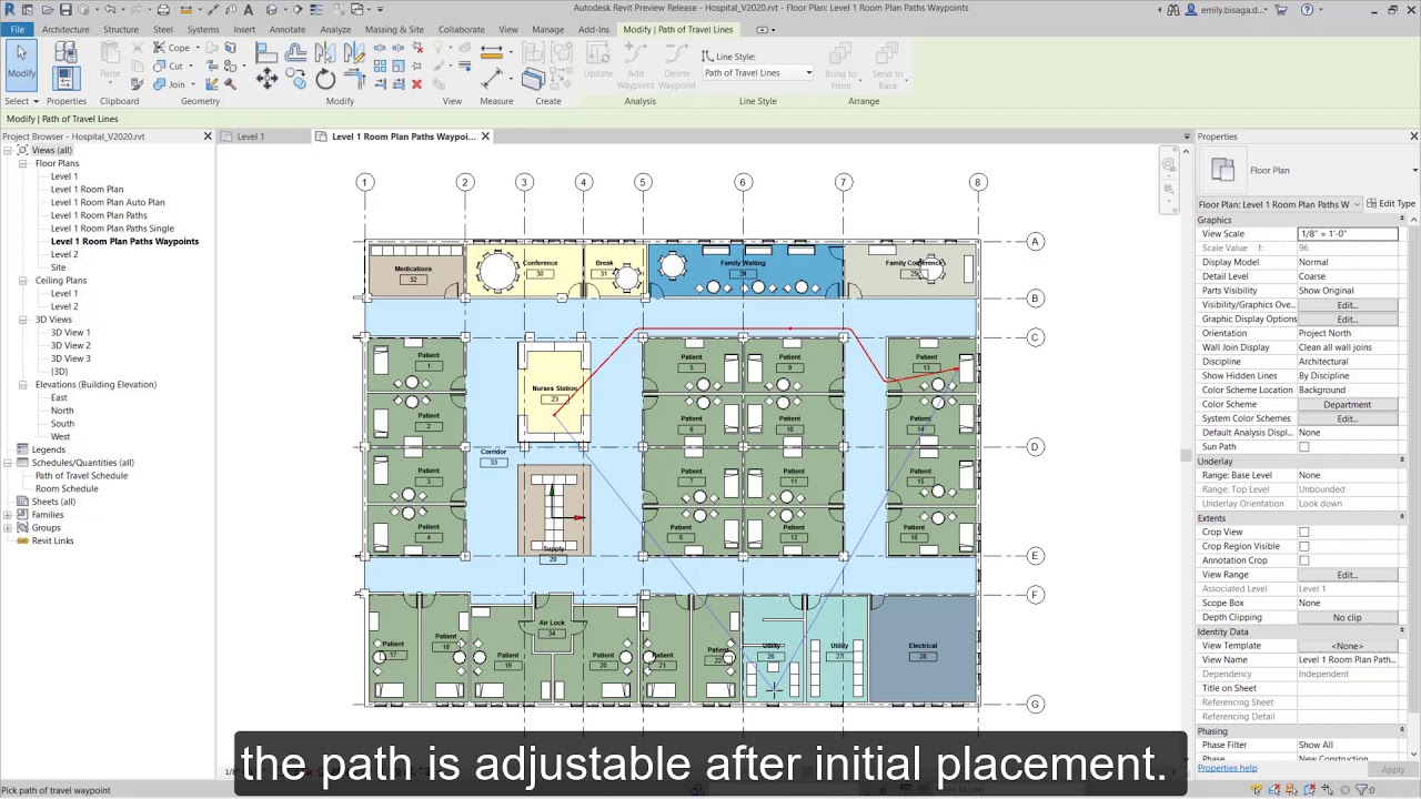 travel line revit