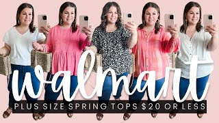 PLUS SIZE Walmart Haul | Spring Tops Under $20 | The BEST Blazer for $20?!