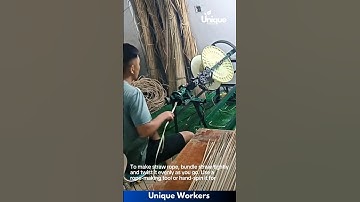 Straw rope making process - The workers do their job perfectly || #machine #shorts