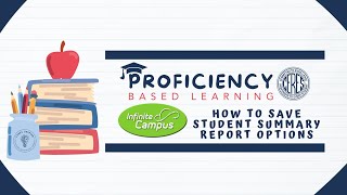 IC Gradebook Design: How to Save Student Summary Report Options