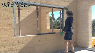 Rammed Earth  using custom reuseable metal forms for window & door openings MIY DIY Wild Eden