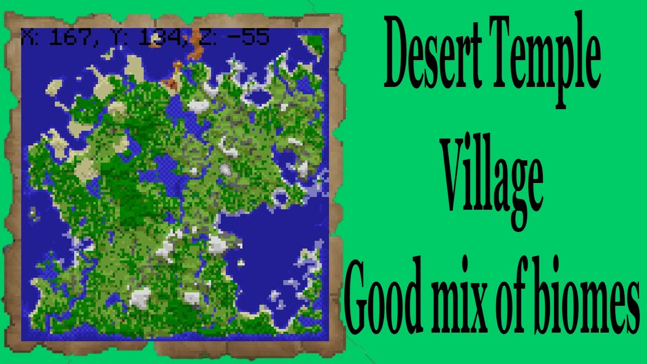 Minecraft Console Seed- Desert Temple, Village and a good mix of biomes
