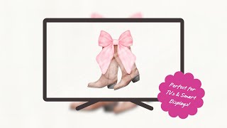 Aesthetic Cowboy Boots with Bow Screensaver | Western Chic TV Art | No Audio
