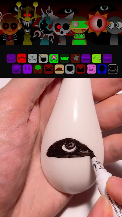 I drew BLACK EYE from Sprunki Incredibox with a pen on the water