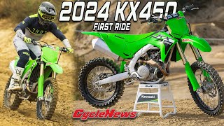 ALL-NEW 2024 KX450 ✅ FIRST RIDE  - Cycle News