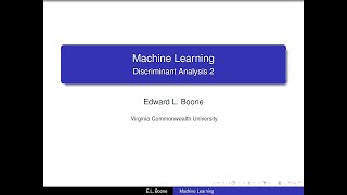 Machine Learning - Discriminant Ysis 2
