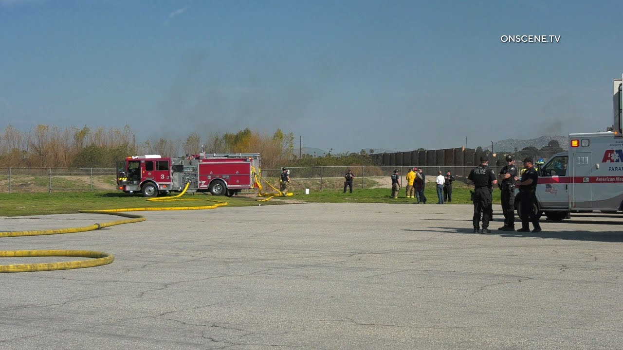 Fiery Plane Crash Kills Four On Takeoff In Corona - YouTube