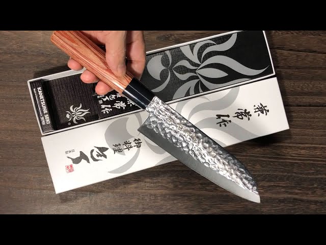 Kanetsune KC-950 DSR-1K6 Stainless Hammered Japanese Chef's Knife SET  (Gyuto180-Slicer210-Santoku-Vegetable-Petty-Mini Deba)