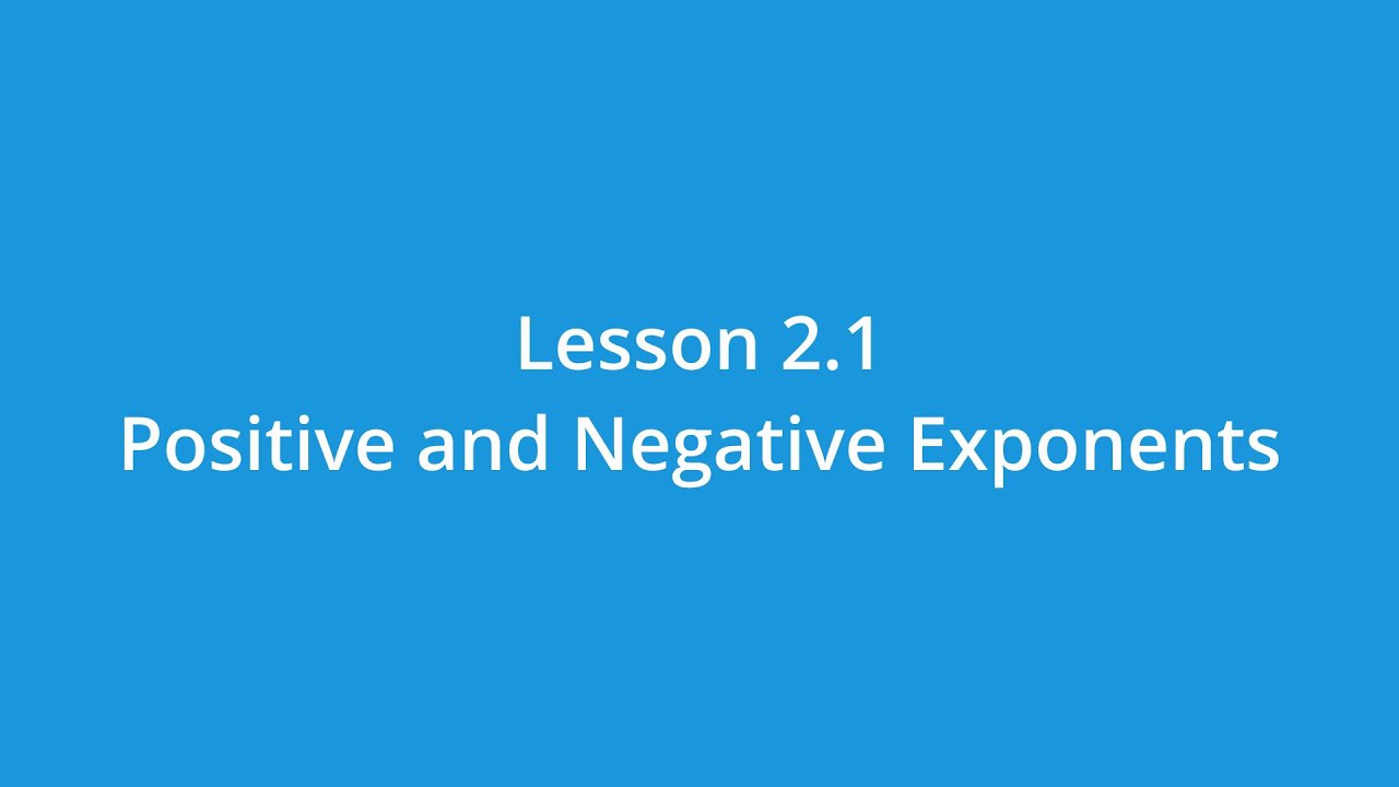 Positive and Negative Exponents - YouTube