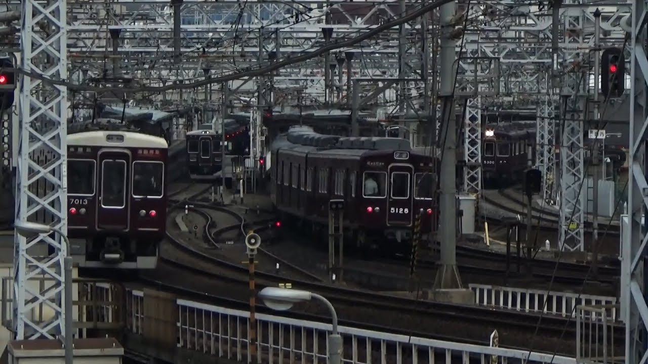 【阪急】京都線&宝塚線&神戸線平日朝ラッシュ【5倍速】▶中津～十三◀