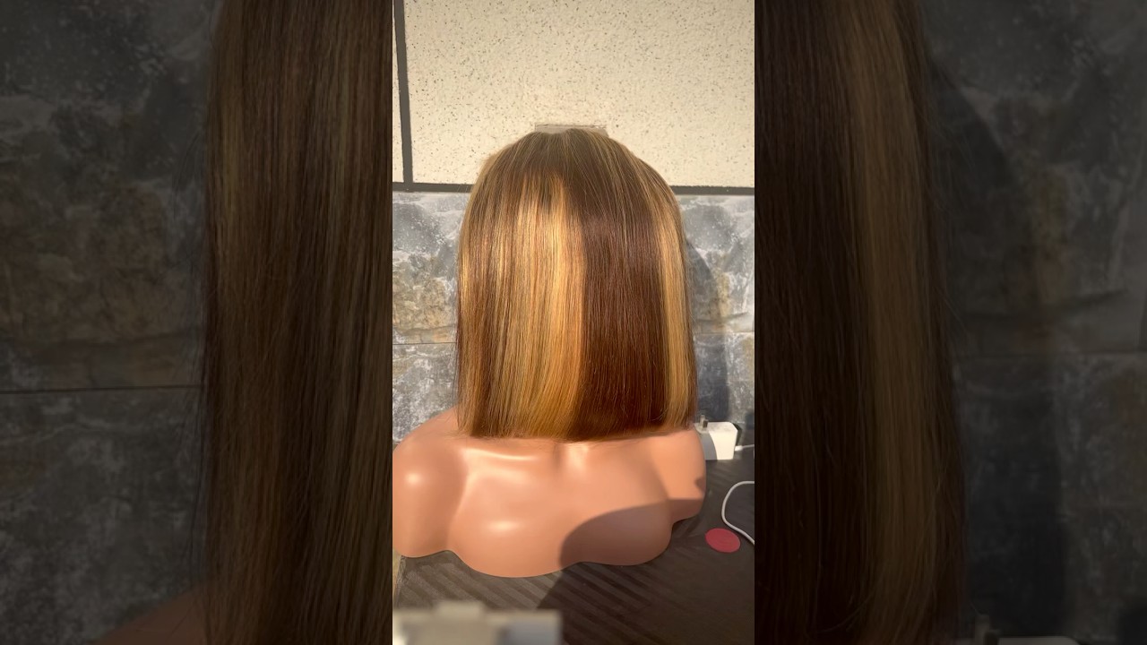 Voril hair 13*4 8inch 4/27 highlight bob wig