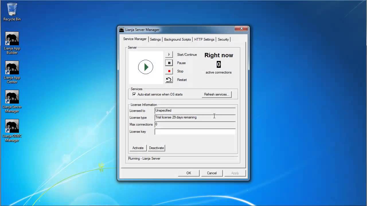Lianja License Activation