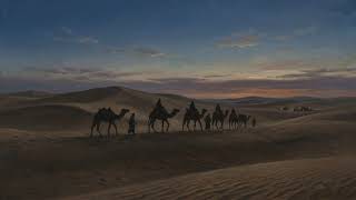 Art Screensaver TV Wallpapers | Desert Caravan Crossing Dunes at Twilight 🐪🌅 screenshot 2