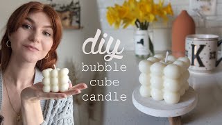 DIY Bubble Cube Candle | how to make the bubble cube candle