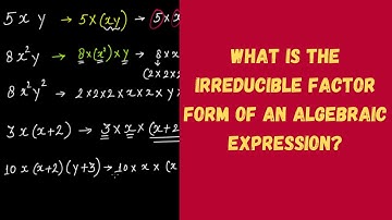 What is the Irreducible Factor Form of an Algebraic Expression? || Factorisation || Grade 8