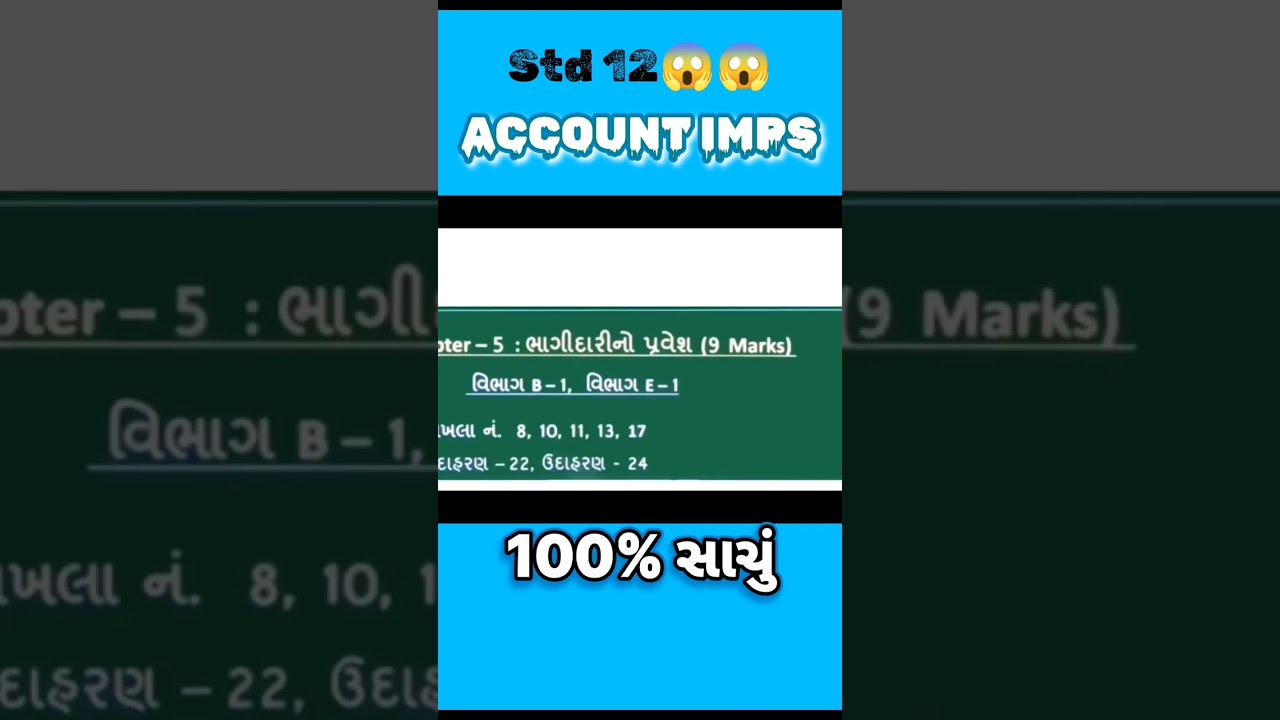 Std 12 Account Most Imp Questions in board exam 2023  