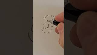 как нарисовать ухо быстро #art #sketch #художник#рисуемухо