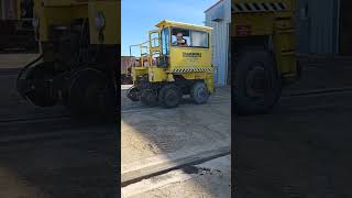 9 TM Trackmobile operating on and off rail