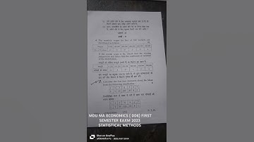MDU MA ECONOMICS (DDE) FIRST SEMESTER EXAM 2023 STATISTICAL METHODS