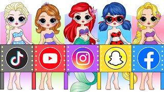 Disney Princess, Wednesday \& Ladybug Get SOCIAL MEDIA TRENDS Fashion | 30 DIYs Paper Doll \& Craft