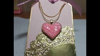 DIY~Sugar Cookie Heart Pendant Necklace W/ Matching Tag! EASY!