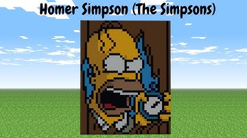 Minecraft Tutorial: How To Build Homer Simpson (From The Simpsons) - Pixel Arts