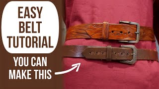 Easy Belt Tutorial || Learn Leather Crafting!