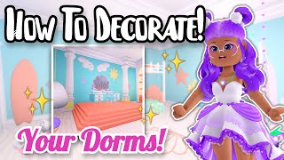 How To DECORATE YOUR DORM In CAMPUS 3! Royale High Dorms