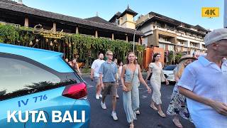 4K Kuta Beach & Kartika Street on Sunday Evening | Walking Tour Kuta Bali Today