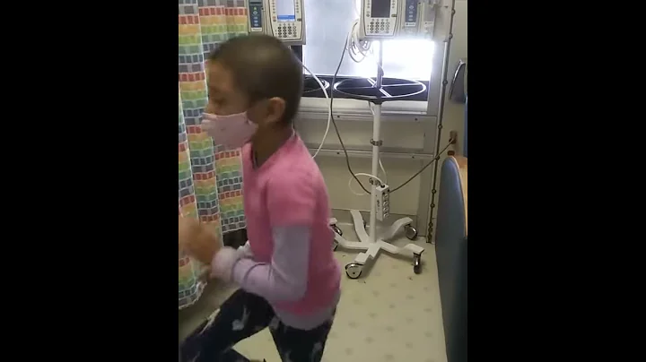 Eveline Garcia dancing at CHLA Infusion Center.