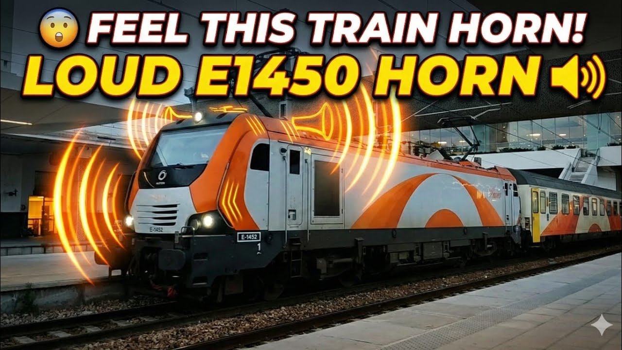 😲 هل تستطيع تحمل هذا الصوت؟ | Feel the Power! E1450 Train Horns 🔊 ALSTOM PRIMA M4