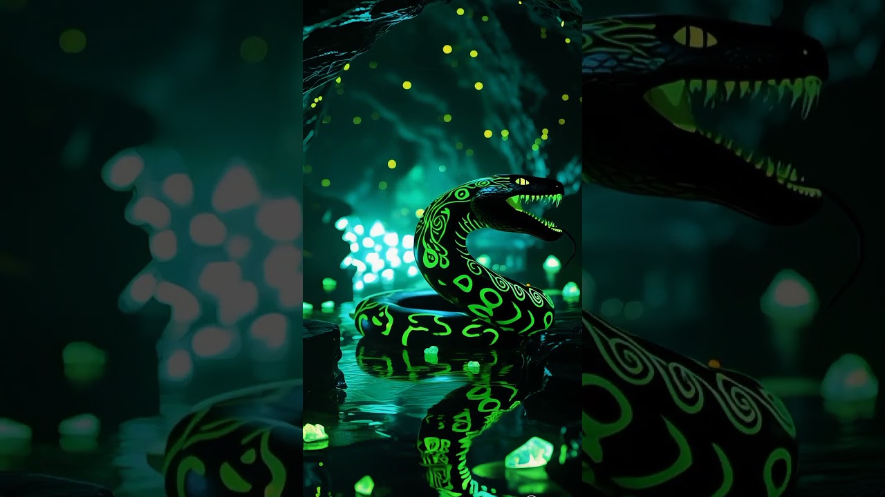 Glowing Serpent Aesthetic 🐍 | Neon Cave Vibes | 4K + Phonk Music