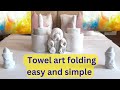 Towel Folding Cake || Birthday towel art || bed decoration || simple towel art in housekeeping