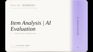 AI Evaluation: Item Analysis | AI Evaluation