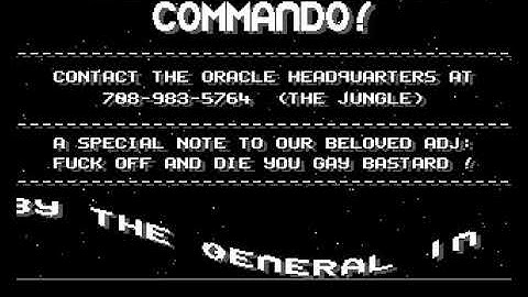 Oracle   Commando mp4 HYPERSPIN AMIGA INTRO CRACKTRO DEMO COMMODORE NOT MINE VIDEOS