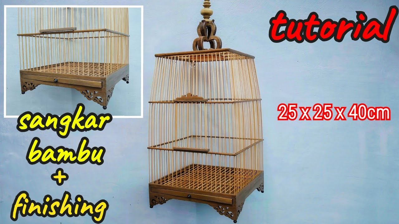 (S120) Membuat sangkar kotak bambu natural finishing (pesanan)