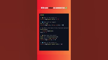 Comment your output ➡️ #javascript  #shorts  #short #ytshorts #viralshorts  #viralshort #tutorial